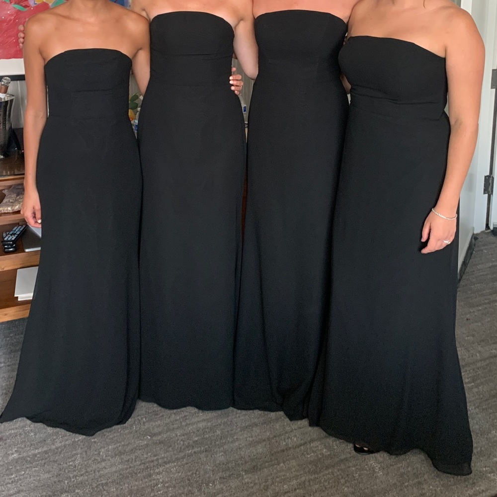 black bridesmaid dress worn once for wedding in great condition.